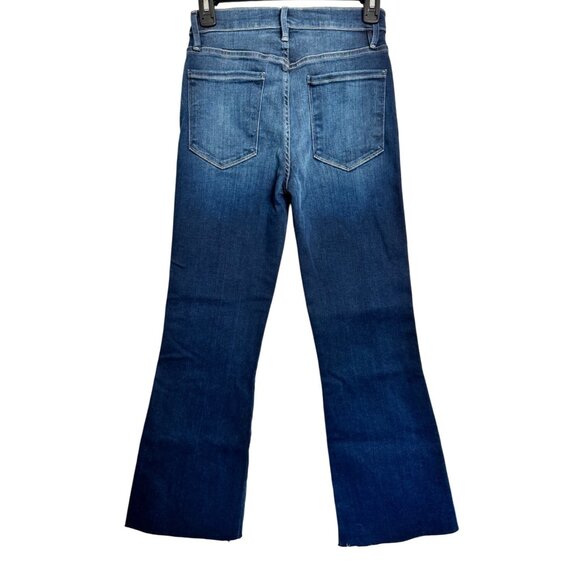 Frame Le Sylvie Kick Boot Size 26 Raw Hem Stretchy Dark Wash Jeans NWT $225 - Picture 2 of 10